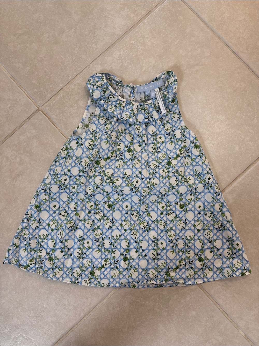 Hill House pristine condition Blue Floral Sleeveless Dress